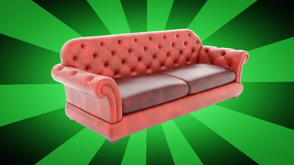 Sofa Green Background — Stock Photo, Image