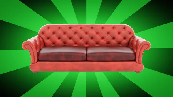 Sofa Green Background — Stock Photo, Image