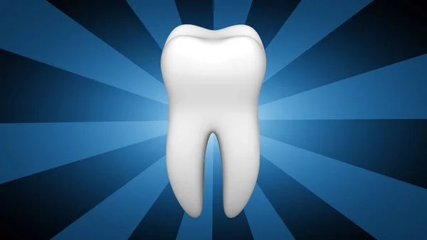 Tooth in blue background.