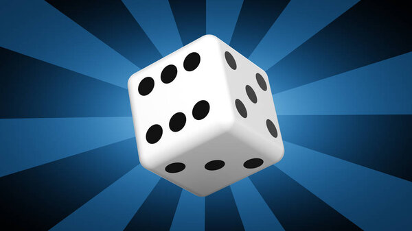 Dice in blue background. 