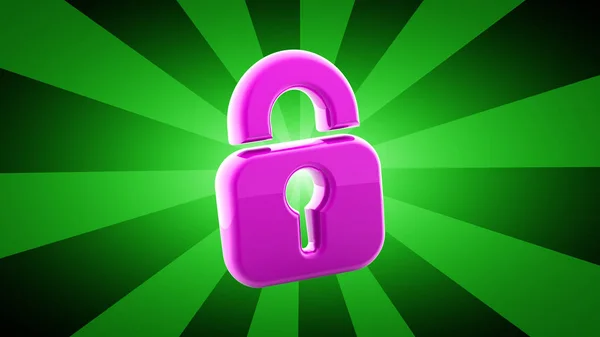 Lock Icon Green Background — Stock Photo, Image