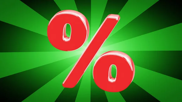 Percent Icon Green Background — Stock Photo, Image