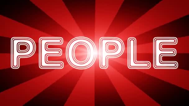 Ikona Lidí Červeném Abstraktním Pozadí Paprsky Smykové Záběry Rozlišením Prores — Stock video