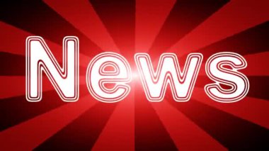 Işınlar ile kırmızı soyut arka plan haber simgesi. Prores 4444 ve 4k çözünürlüğe sahip döngü görüntüleri.