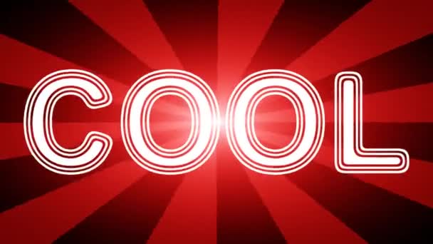 Ikona Cool Czerwonym Tle Abstrakcyjne Promieni Pętla Materiału Filmowego Technologią — Wideo stockowe
