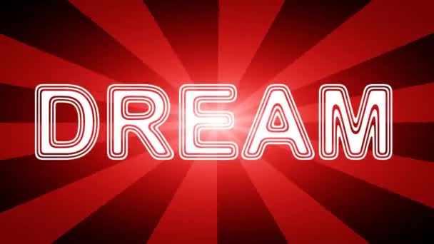 Іконка Мрії Червоному Абстрактному Фоні Променями Кадри Циклу Prores 4444 — стокове відео