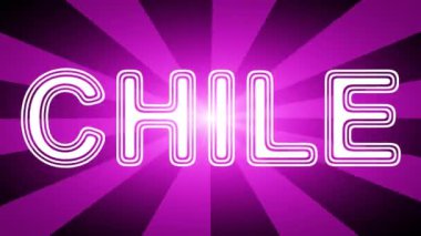 ışınları ile kırmızı soyut arka plan Şili simgesi. Prores 4444 ve 4k çözünürlüğe sahip döngü görüntüleri.