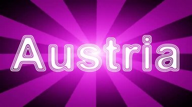 Işınlar ile kırmızı soyut arka plan Avusturya simgesi. Prores 4444 ve 4k çözünürlüğe sahip döngü görüntüleri.