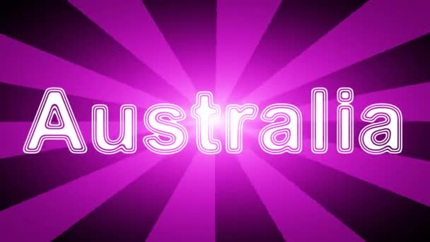 Australia Icon Red Abstract Background Rays Looping Footage Prores 4444 — Stock Video