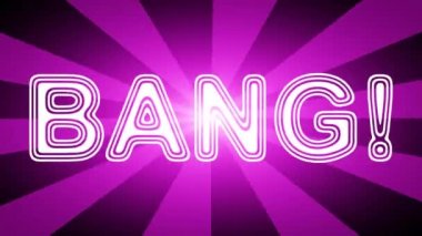 Bang! ışınları ile kırmızı soyut arka plan simgesi. Prores 4444 ve 4k çözünürlüğe sahip döngü görüntüleri.