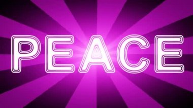 Işınlar ile kırmızı soyut arka plan barış simgesi. Prores 4444 ve 4k çözünürlüğe sahip döngü görüntüleri. 