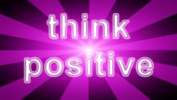 Think Positive Icon Red Abstract Background Rays Looping Footage Prores — Stock Video