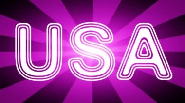 ışınları ile kırmızı soyut arka plan ABD simgesi. Prores 4444 ve 4k çözünürlüğe sahip döngü görüntüleri.