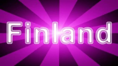 ışınları ile kırmızı soyut arka plan Finlandiya simgesi. Prores 4444 ve 4k çözünürlüğe sahip döngü görüntüleri.