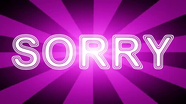 Sorry Icon Red Abstract Background Rays Looping Footage Prores 4444 — Stock Video