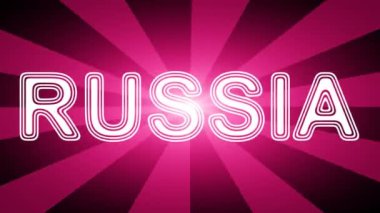 Işınlar ile kırmızı soyut arka plan Rusya simgesi. Prores 4444 ve 4k çözünürlüğe sahip döngü görüntüleri.