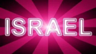 ışınları ile kırmızı soyut arka plan İsrail simgesi. Prores 4444 ve 4k çözünürlüğe sahip döngü görüntüleri.