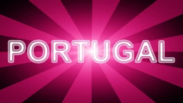 Portugália Ikon Piros Absztrakt Háttér Sugarakkal Looping Felvételek Prores 4444 — Stock videók