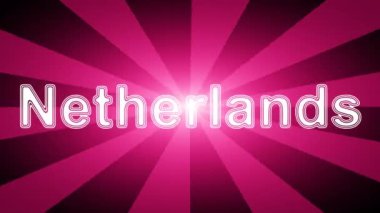 ışınları ile kırmızı soyut arka plan Hollanda simgesi. Prores 4444 ve 4k çözünürlüğe sahip döngü görüntüleri.