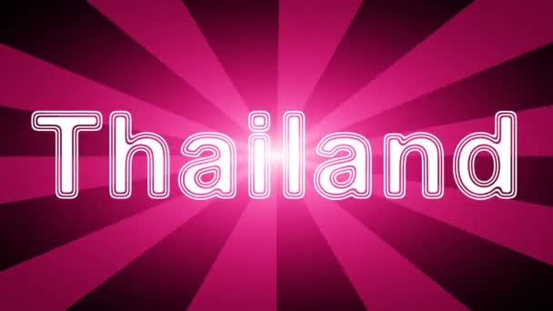Значок Таиланда Красном Абстрактном Фоне Лучами Зацикленная Съемка Разрешением 4444 — стоковое видео