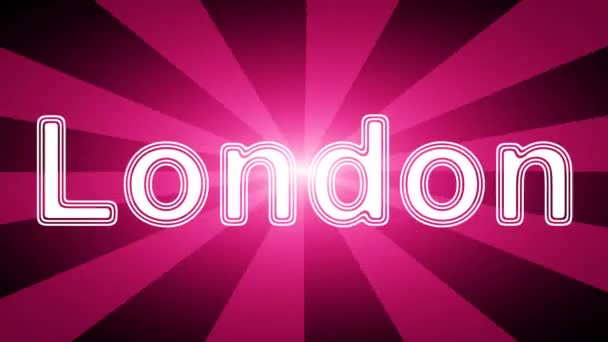 Лондонская Икона Красном Абстрактном Фоне Лучами Зацикленная Съемка Разрешением 4444 — стоковое видео