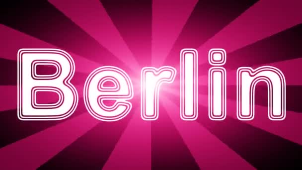 Berlijn Icoon Rode Abstracte Achtergrond Met Stralen Looping Footage Met — Stockvideo