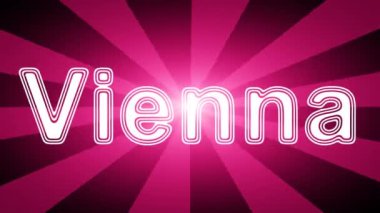 ışınları ile kırmızı soyut arka plan Viyana simgesi. Prores 4444 ve 4k çözünürlüğe sahip döngü görüntüleri.