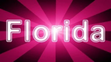 ışınları ile kırmızı soyut arka plan Florida simgesi. Prores 4444 ve 4k çözünürlüğe sahip döngü görüntüleri.