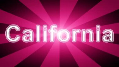 ışınları ile kırmızı soyut arka plan california simgesi. Prores 4444 ve 4k çözünürlüğe sahip döngü görüntüleri.