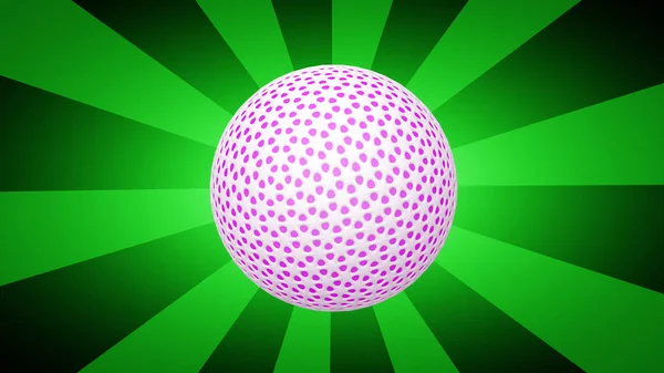 緑の背景のボール 3Dイラスト — ストック写真