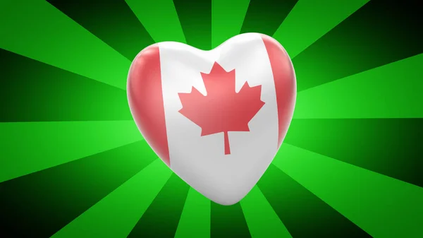 Yeşil Çizgili Arka Planda Kanada Bayrağı Llüstrasyon — Stok fotoğraf