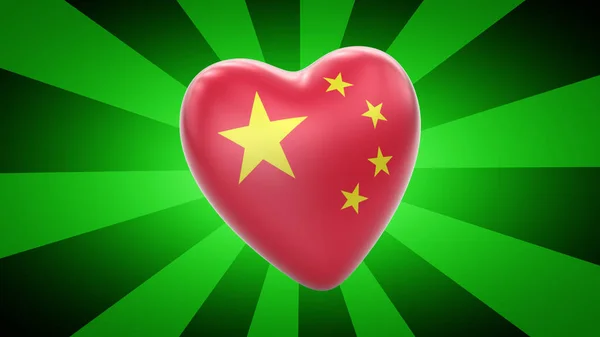 Flag China Green Striped Background Illustration — Stock Photo, Image