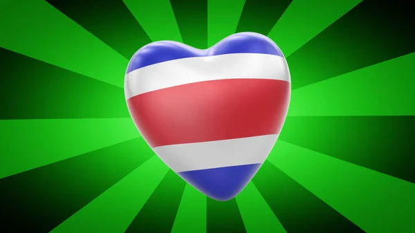 Bandeira Costa Rica Fundo Listrado Verde Ilustração — Fotografia de Stock