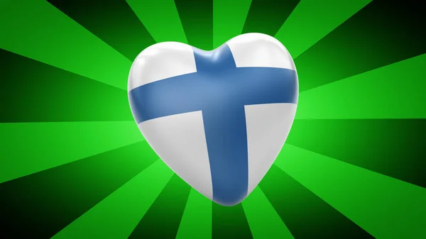 Bandeira Finlândia Fundo Listrado Verde Ilustração — Fotografia de Stock