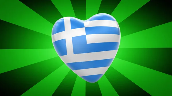 Yeşil Çizgili Arka Planda Yunanistan Bayrağı Llüstrasyon — Stok fotoğraf