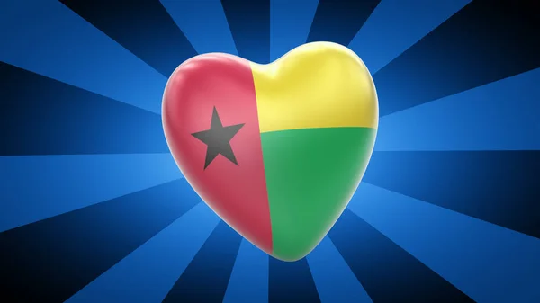 Vlajka Guineje Bissau Modrém Proužčovaném Pozadí Ilustrace — Stock fotografie