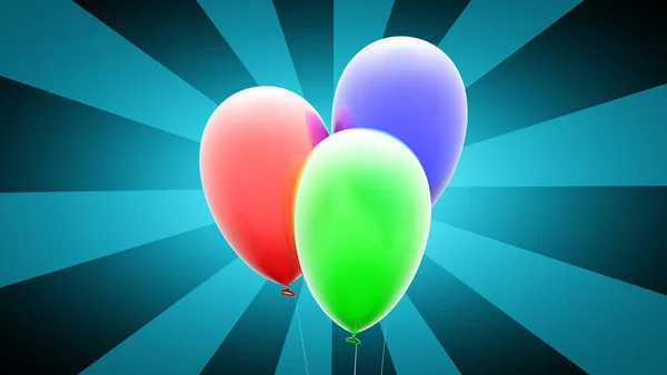 Çizgili Arka Planda Ballons Llüstrasyon — Stok fotoğraf