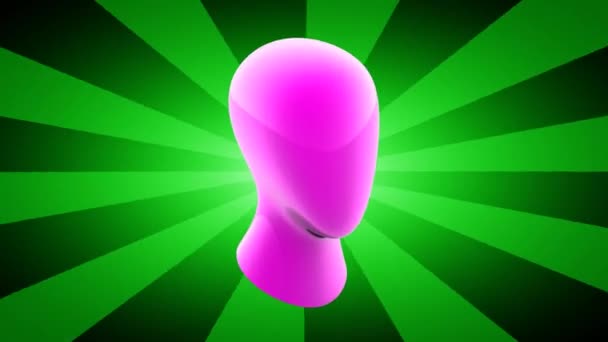 Рожева Голова Зеленому Фоні — стокове відео