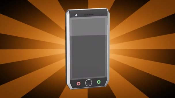 茶色の背景にスマートフォン — ストック動画