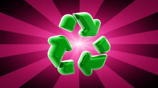 Recycling Symbol Looping Aufnahmen Haben Eine Auflösung Von Illustration — Stockvideo