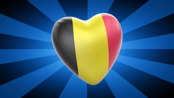 Belgium Flag Shape Heart — Stock Video