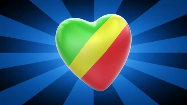 Republic of the Congo flag in shape of heart