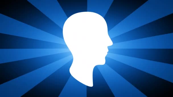 Silhouette Eines Mannes Auf Blau Gestreiftem Hintergrund Video — Stockvideo