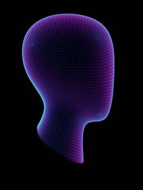 Bir kafanın ızgarası. 3d İllüstrasyon.