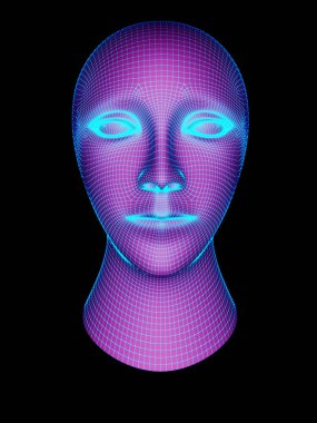 Bir kafanın ızgarası. 3d İllüstrasyon.