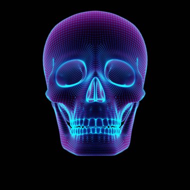 Kafatasının ızgarası. 3d İllüstrasyon.