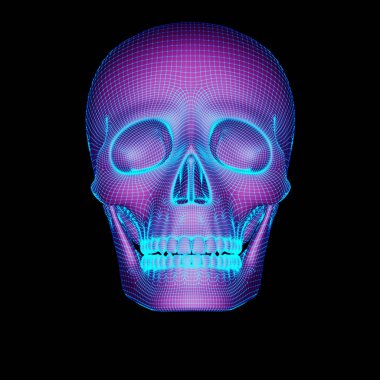 Kafatasının ızgarası. 3d İllüstrasyon.