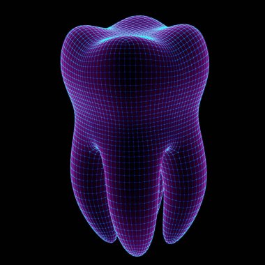 Bir dişin ızgarası. 3d İllüstrasyon.