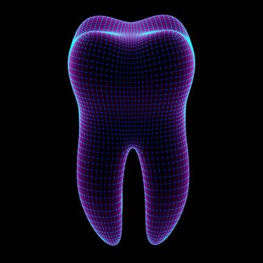 Bir dişin ızgarası. 3d İllüstrasyon.