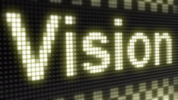 Vision Symbol Auf Dem Bildschirm Looping Material Hat Auflösung Mit — Stockvideo